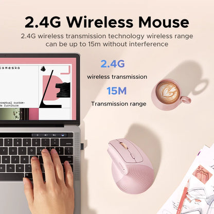 🖱️ Purilite Select – Vertical Wireless Ergonomic Mouse 2.4G
