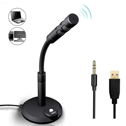 Purilite Select | USB Desktop Microphone | 3.5mm + USB Omnidirectional PC Mic | Gooseneck Condenser Mic for Gaming, Recording, Chatting & Meetings