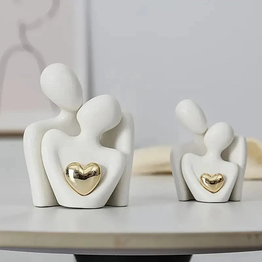 Purilite Select Romantic Love Embrace Statue – Modern Couple Ornament | Elegant Home Décor & Valentine’s Day Gift - PuriLite