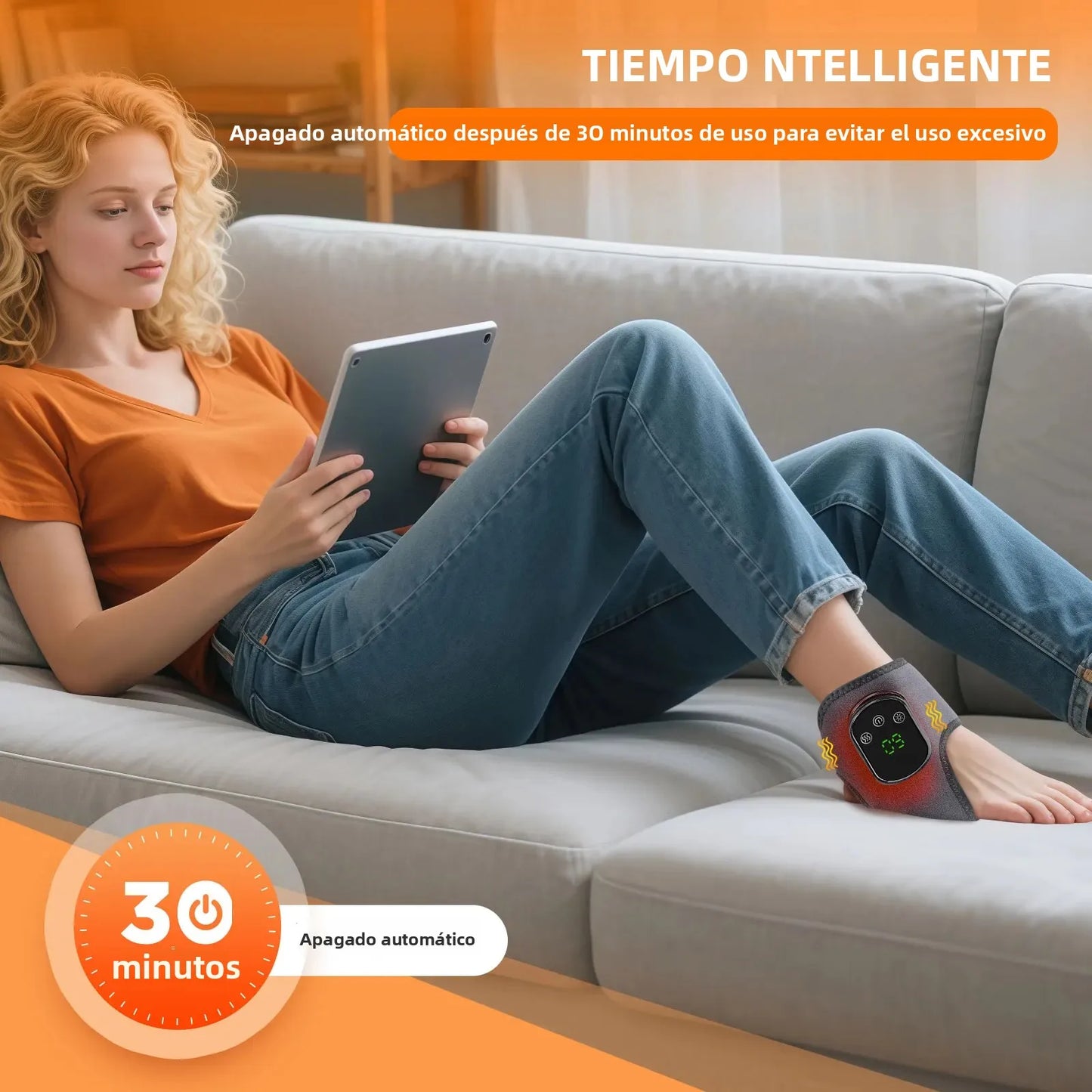 Purilite Select FlexTherm™ Electric Ankle & Foot Massager – 5-Level Heat + Vibration Therapy for Pain Relief & Joint Recovery