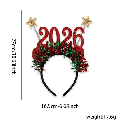 Purilite Select 2026 Christmas Star Color Strip Headband – Creative New Year’s Eve Party Accessory | Festive Digital Holiday Hairband for Women