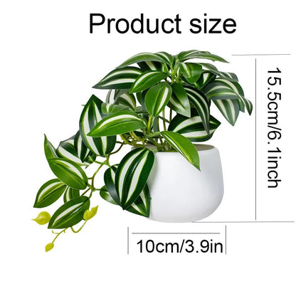 Purilite Select 4-Piece Artificial Green Potted Plant Set – Realistic Faux Indoor Plants for Home, Office, Desk, Windowsill and Living Room Decor - PuriLite