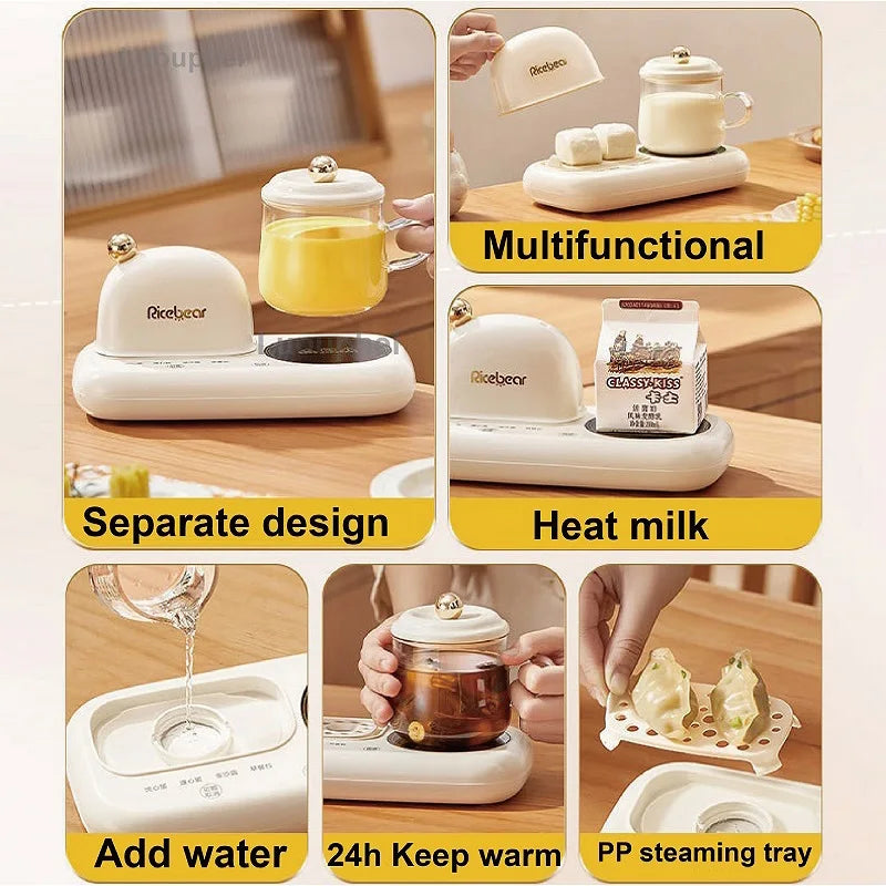 160W Home Smart Egg Cooker Low Power Dormitory Breakfast Machine Multi-function Electric Steamer Portable 55°C Milk Heater 220V - PuriLite