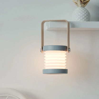 Creative Wooden Handle Telescopic Folding Led Touch Lamp Charging Night Light Reading Portable Lantern Lamp Home Beside Lamp - PuriLite
