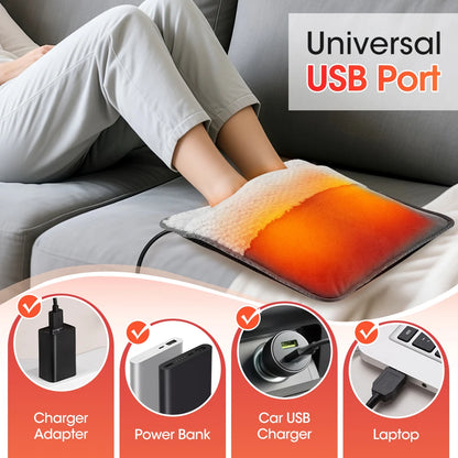 Purilite Select Winter Electric Foot Warmer – USB Powered Plush Heating Mat for Ultimate Comfort