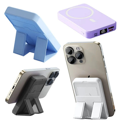Purilite Select 10000mAh Magnetic Power Bank with Folding Stand – Portable Wireless Charger for iPhone &amp; Android