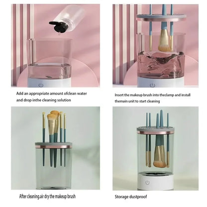 Purilite Select Electric Makeup Brush Cleaner – Quick-Clean USB Cosmetic Brush Cleaner – USB Plug-In Makeup Brush Cleaner with Rubber Bowl