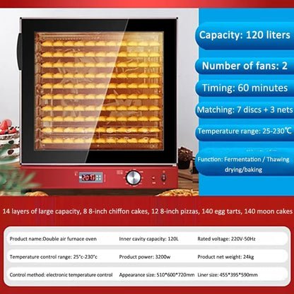 Purilite Select Large Capacity Hot Air Baking Oven | 80L–120L Electric Air Furnace Oven | Commercial & Household Baking Oven - PuriLite