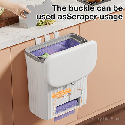 Purilite Select Wall Mounted Kitchen Trash Can with Lid - 8.5L/12L Under Sink Wastebasket for Bathroom and Cabinet Use