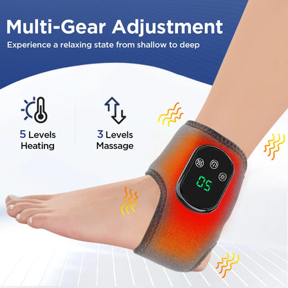Purilite Select FlexTherm™ Electric Ankle & Foot Massager – 5-Level Heat + Vibration Therapy for Pain Relief & Joint Recovery