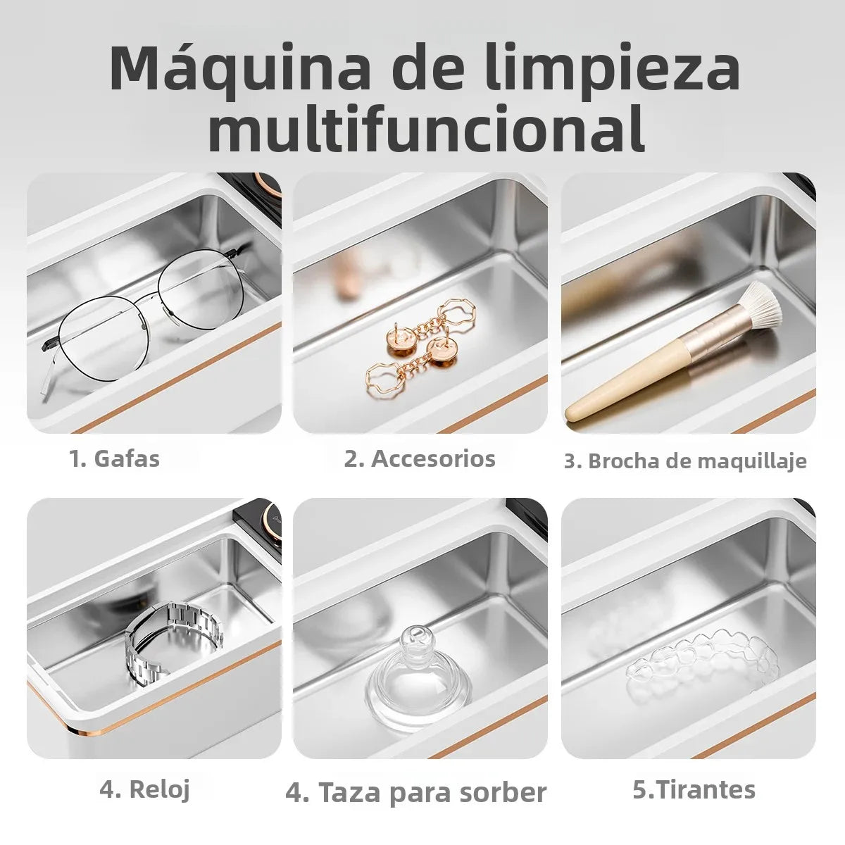 Purilite Select 55KHz Ultrasonic Cleaning Machine, Soundwave Deep Cleaner for Glasses, Jewelry, Dentures, Makeup Brushes & Small Accessories