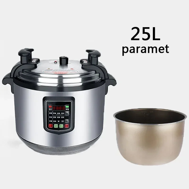 Purilite Select 17L / 21L / 25L Commercial Electric Pressure Cooker 220V High Capacity Stainless Steel Rice Cooker for Large Groups - PuriLite