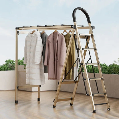 Purilite Select Folding Aluminum Ladder Drying Rack – Dual-Purpose Step Ladder & Clothes Airer – Heavy-Duty 150kg Load Laundry Ladder