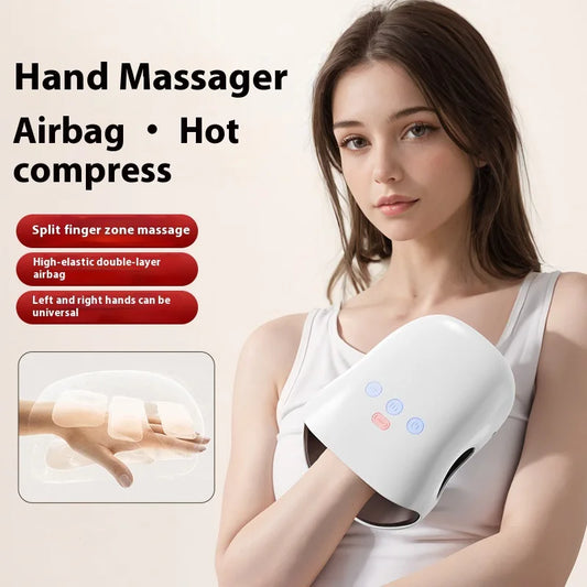 Advanced Hand Massager with Heat and Air Compression – Portable Finger, Palm and Wrist Pain Relief Device for Relaxation and Circulation - PuriLite