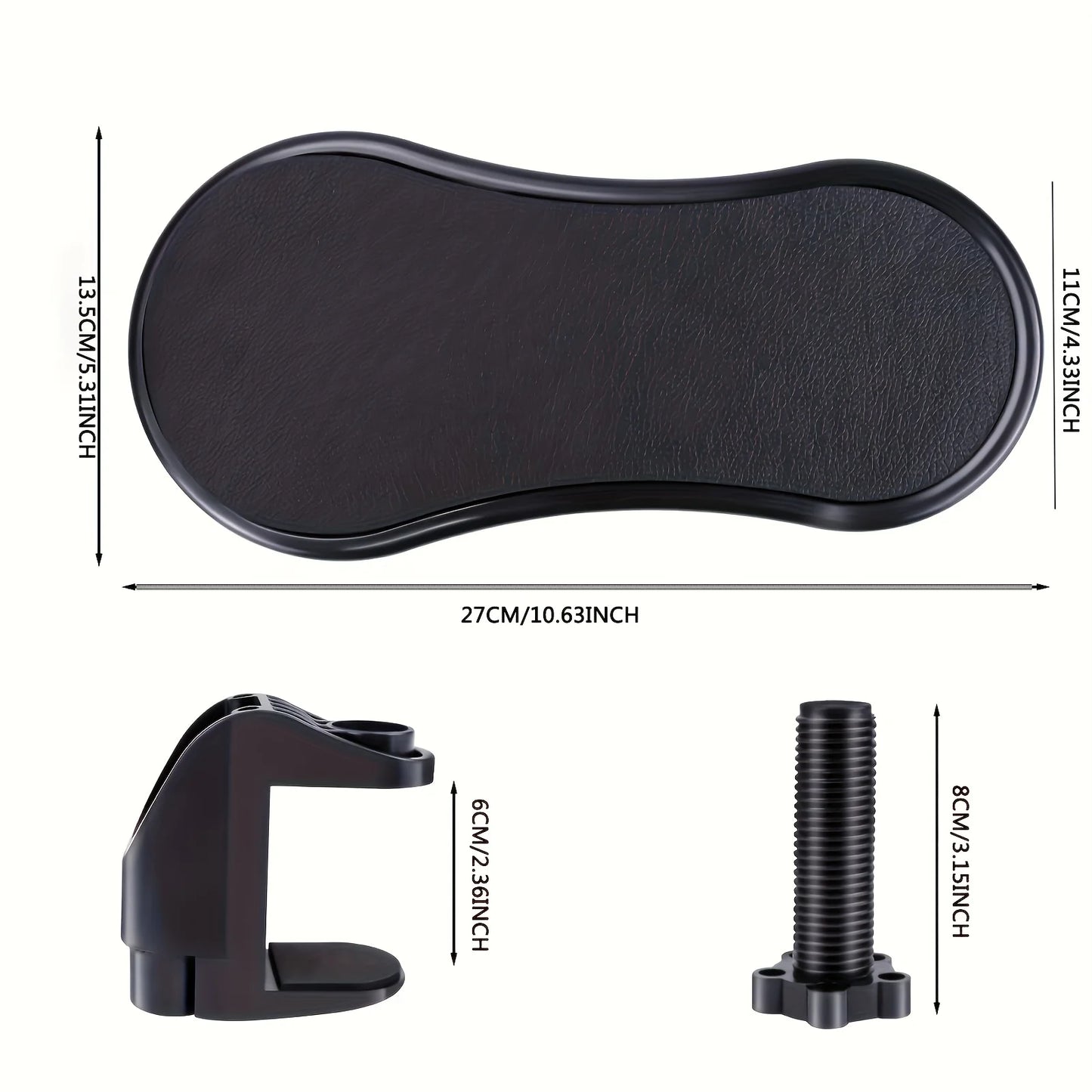 Purilite Select Adjustable Computer Arm Rest for Desk | Ergonomic Arm Support Extender with Rotating Mouse Pad Holder - PuriLite