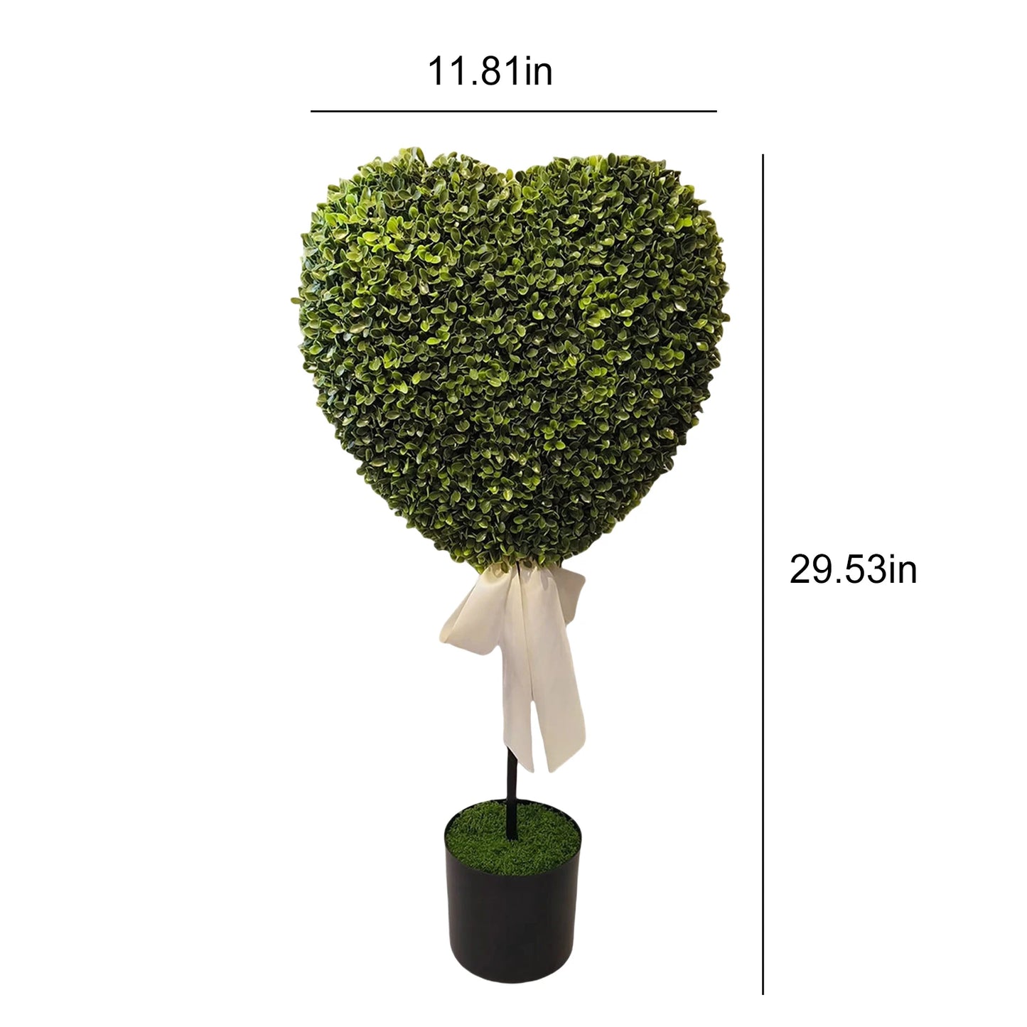 Purilite Select 29 Inch Heart Shaped Faux Boxwood Topiary Tree with Pot – Romantic Artificial Greenery Plant for Wedding, Valentine’s Day, Anniversary and Home Garden Décor - PuriLite