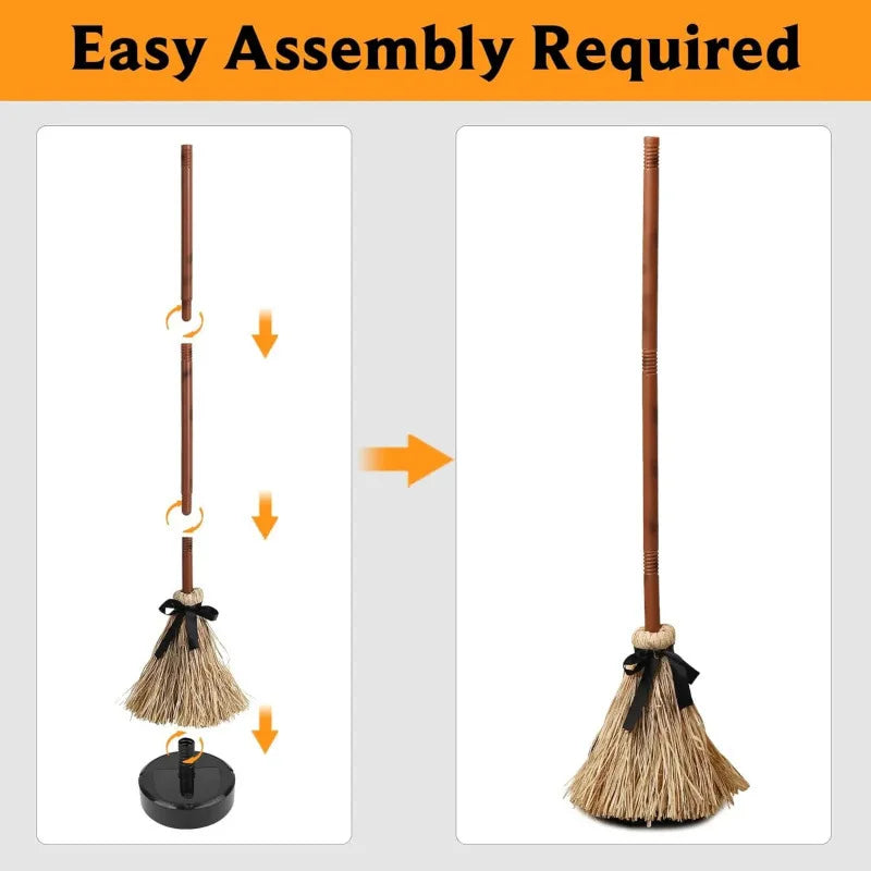Purilite Select Halloween Floating Witch's Broom | Movable Haunted Dancing Broom Decoration with Ghost Sounds for Indoor Halloween Party Home Decor