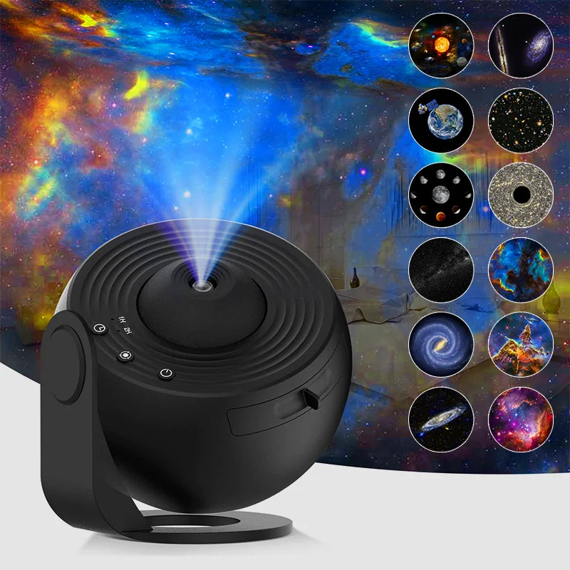 Purilite Select | Galaxy Projector Night Light | 360° Rotating Starry Sky Planetarium Lamp | 12-in-1 HD Film Discs | Kids Bedroom & Gift Decor