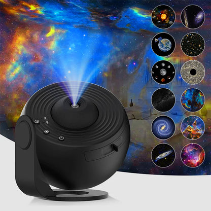 Purilite Select | Galaxy Projector Night Light | 360° Rotating Starry Sky Planetarium Lamp | 12-in-1 HD Film Discs | Kids Bedroom & Gift Decor