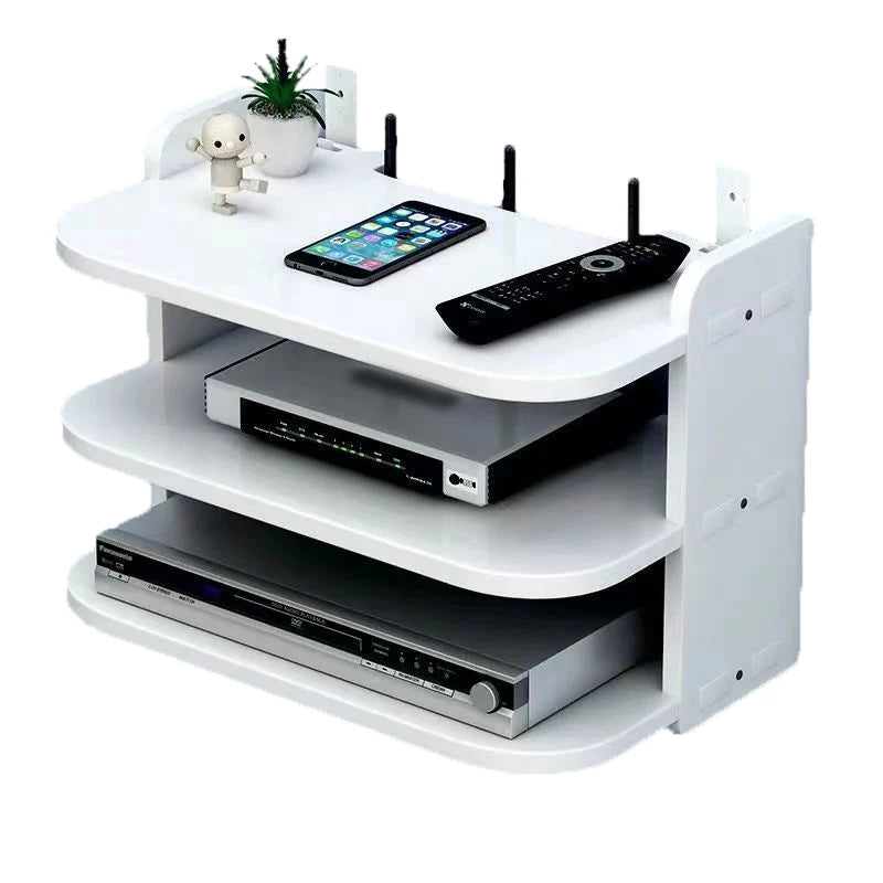 Purilite Select Multi-Layered Router Shelf – Easy Install WiFi Router Hanging Shelf – Multipurpose Floating Storage Rack – Wall Mounted Cable-Hiding Organizer