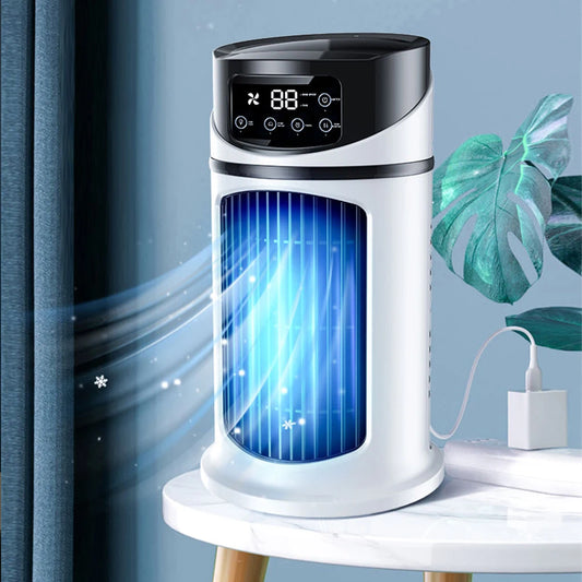 Purilite Select™ USB Mini Air Conditioner Fan – 6-Speed Cooling, Humidifier &amp; Timer