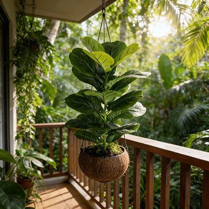 Purilite Select 85CM Artificial Ficus Lyrata Tree – Faux Fiddle Leaf Plant with 23 Leaves for Indoor Home, Office, Cafe, and Event Decor - PuriLite