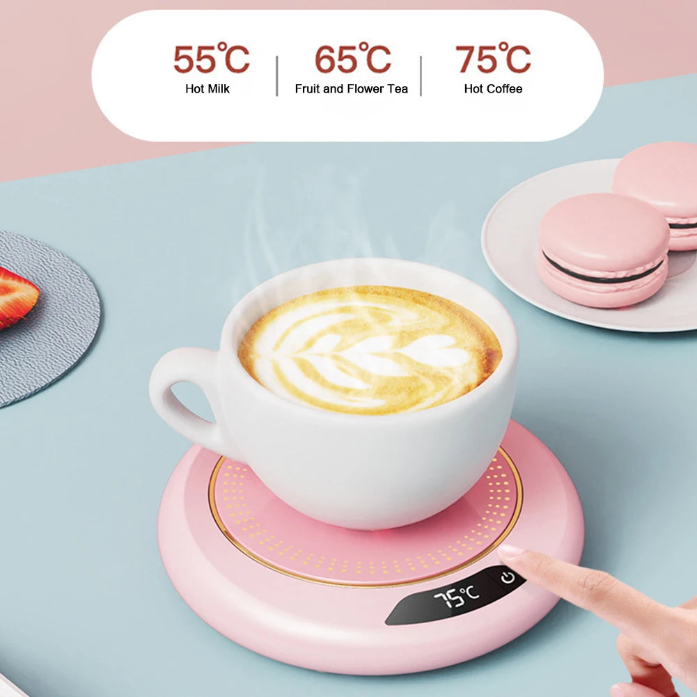 USB Cup Warmer Coffee Mug Heating Coaster 3 Temperature Setting Plate Milk Tea Water Heating Pad Cup Heater Thermostatic Hot - PuriLite