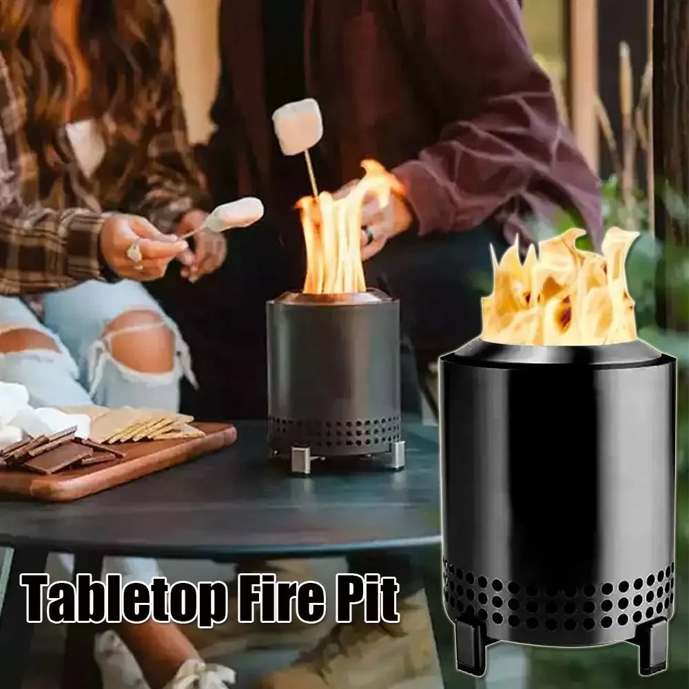 Purilite Select Portable Bonfire Stainless Steel Tabletop Fire Pit – Mini Wood & Pellet Stove for Outdoor & Camping Use