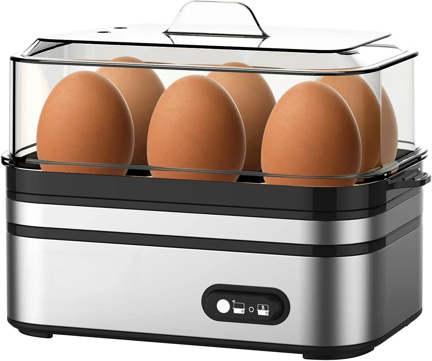 Rapid Egg Cooker Electric 6 Eggs Capacity, BPA Free, Fast Boil Poach Steam Hard/Soft Boiled Eggs Maker - PuriLite