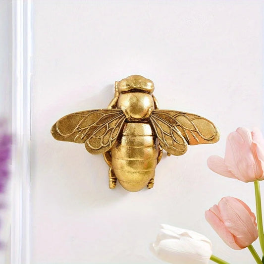 Purilite Select Golden Bee Wall Sculpture – Art Deco Resin Insect Wall Decor | Handcrafted Home & Gallery Decoration - PuriLite