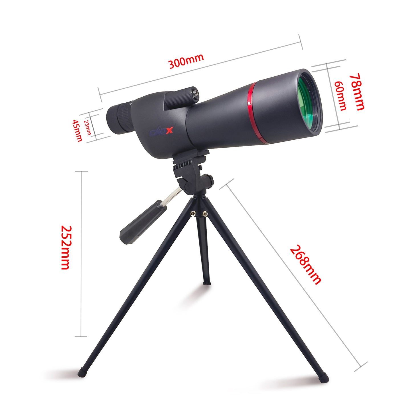 Purilite Select 25-75X High Power Zoom Monocular Telescope with 60mm Objective Lens, Phone Adapter and Tripod for Bird Watching, Camping and Outdoor Viewing