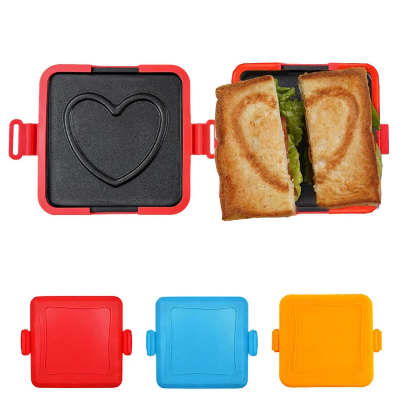 Microwave Sandwich Maker Microwave Toaster with Adjustable Silicone Strap Removable Non-Stick Microwave Grilled Cheese Maker - PuriLite