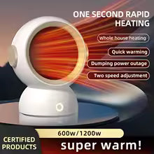 Purilite Select – 1200W Electric Portable Desktop Fan Heater | Mini Radiator Warm Air Blower for Home