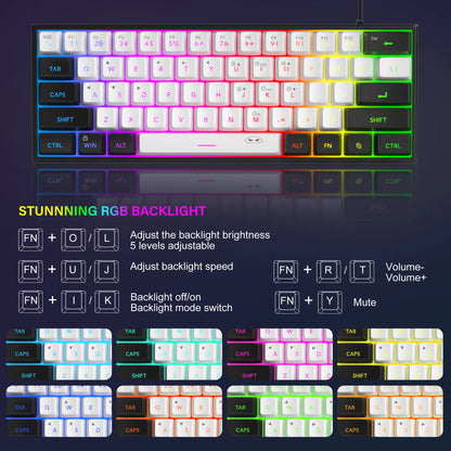 Purilite Select TS91 60% Compact RGB Backlit Wired Keyboard