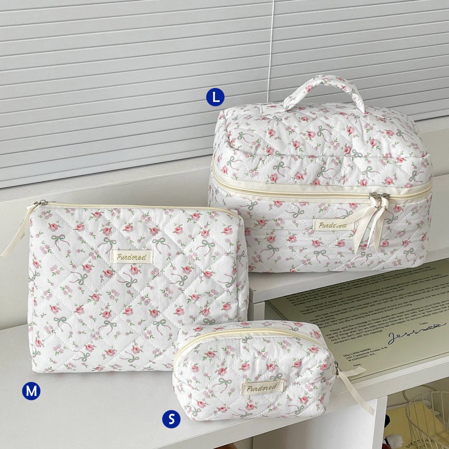 Purilite Select Quilted Cotton Makeup Bag