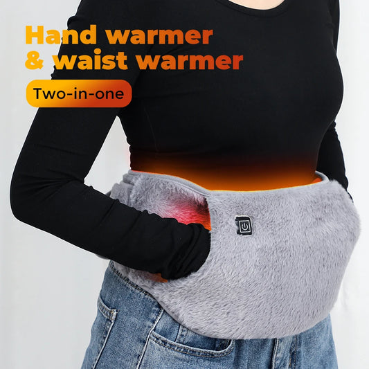 Calentador de manos con cinturón calefactor eléctrico USB, calentador de invierno, terapia de compresión caliente, cintura Abdominal, Lumbar, Menstrual, almohadilla calentadora de útero