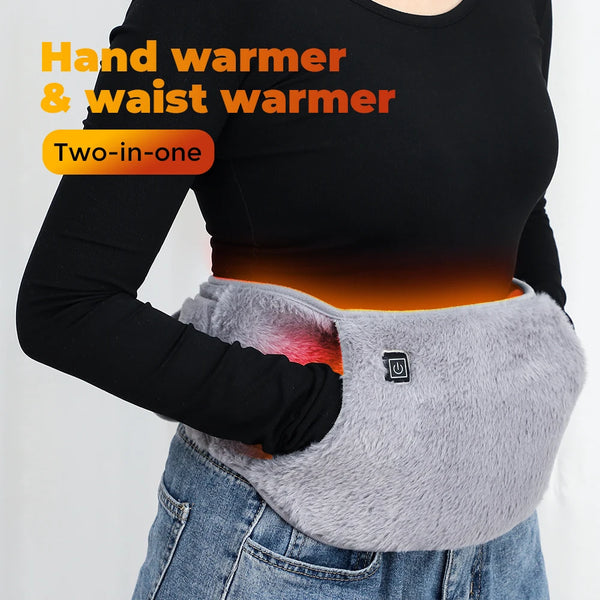 Calentador de manos con cinturón calefactor eléctrico USB, calentador de invierno, terapia de compresión caliente, cintura Abdominal, Lumbar, Menstrual, almohadilla calentadora de útero - PuriLite