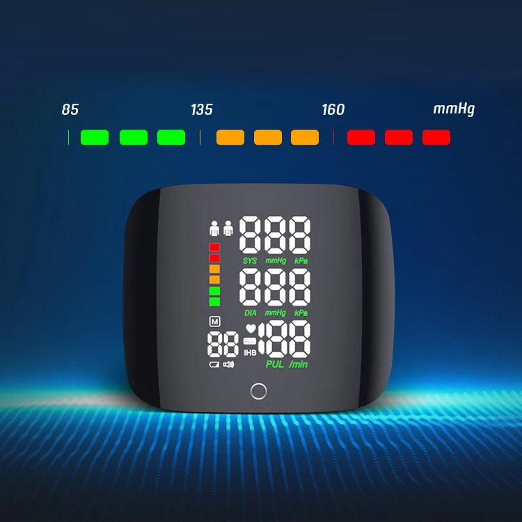 Purilite Select Digital Wrist Blood Pressure Monitor – Portable BP Monitor with Heart Rate Tracking, USB Powered, Easy-Read Display for Home Use - PuriLite
