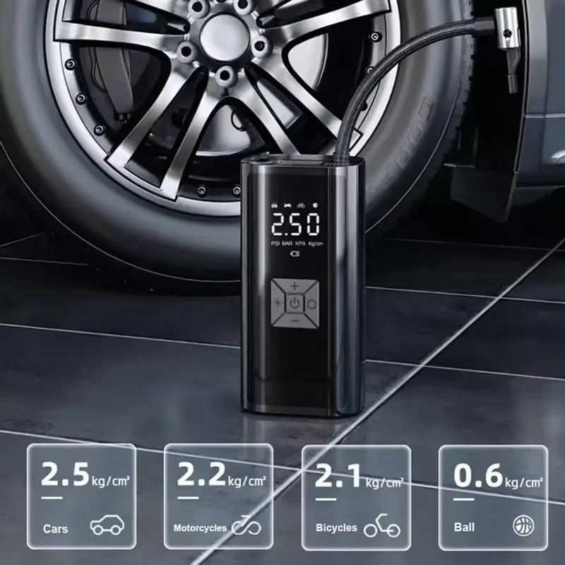 Purilite Select YIJU Wireless Air Pump – 150PSI Portable Electric Tire Inflator