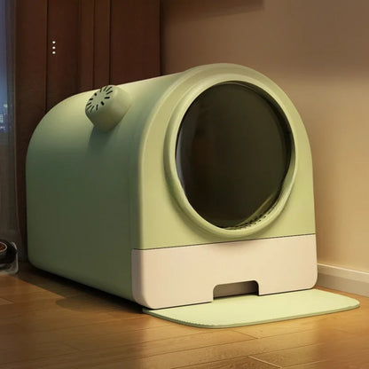 Purilite Select Enclosed Cat Litter Box with Drawer Tray – Leak Proof Deodorizing Indoor Cat Toilet for Easy Cleaning - PuriLite