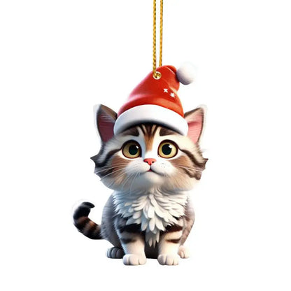 Purilite Select™ 2025 Christmas Ball Cat Ornament Funny 2D Acrylic Hanging Decoration