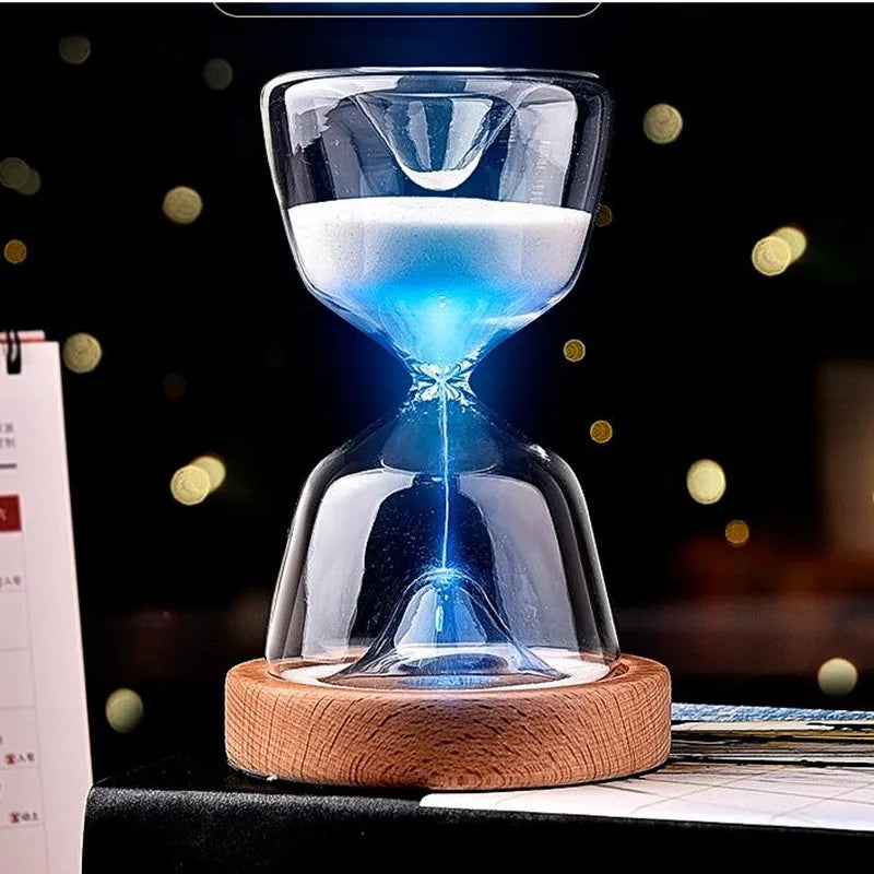 Purilite Select Luminous Hourglass - 15 Minute Hourglass - Remote Control Hourglass - LED Hourglass Night Light