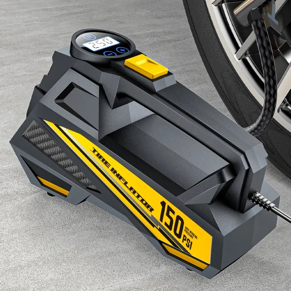 Purilite Select – Corded Portable Car Air Pump | 12V 150PSI Electric Tire Inflator with LED Light