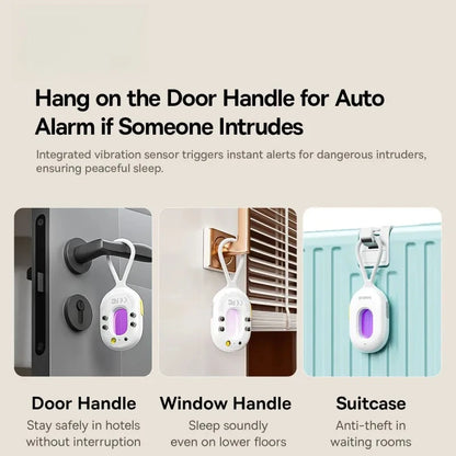 Purilite Select Mini Security Alarm Detector Portable Sound Sensor Anti-Theft Door Window Monitoring Device with Multi Detection Modes