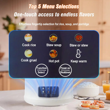 1.8L Micro Pressure Rice Cooker for 1-2 People, Multifunctional Household Hot Pot, Porridge, Soup, Electric Rice Cooker 220V - PuriLite