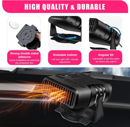 Purilite Select – Portable Car Heater and Windshield Defogger with 360° Rotating Base