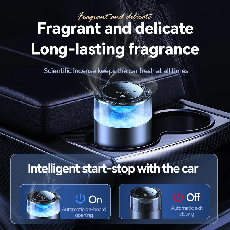 Smart Car Air Freshener Car Fragrance Diffuser Automobile Rechargeable Air Freshener Car Interior Deodorizer with Ambient light