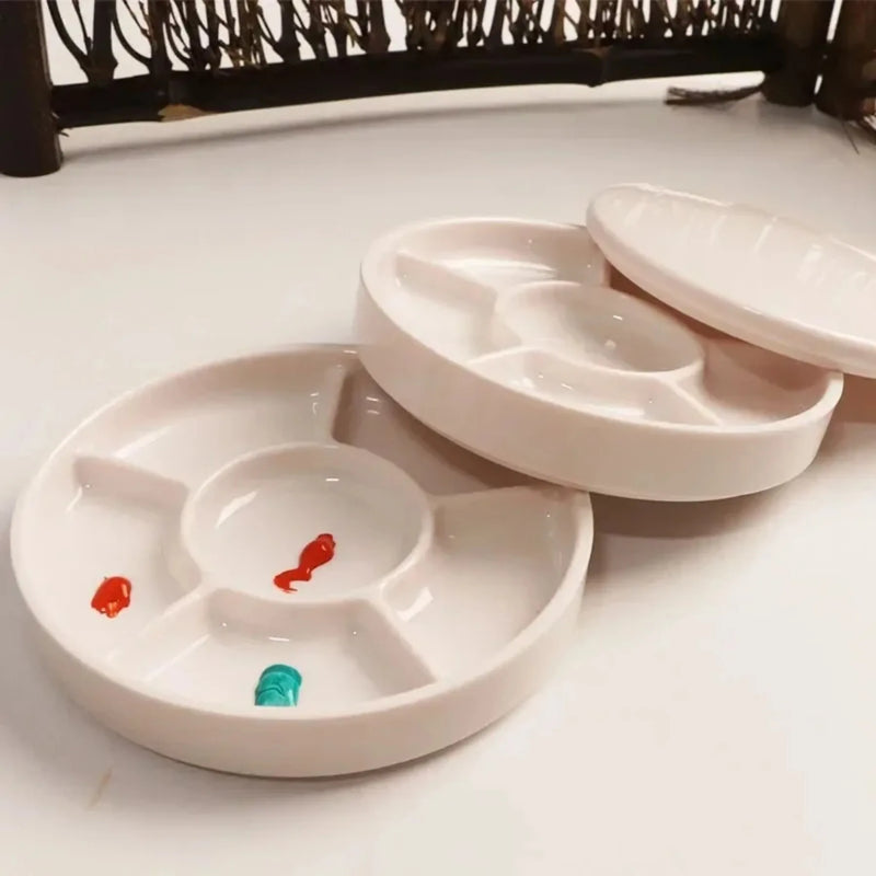 Purilite Select Imitation Porcelain Round Paint Palette with Lid