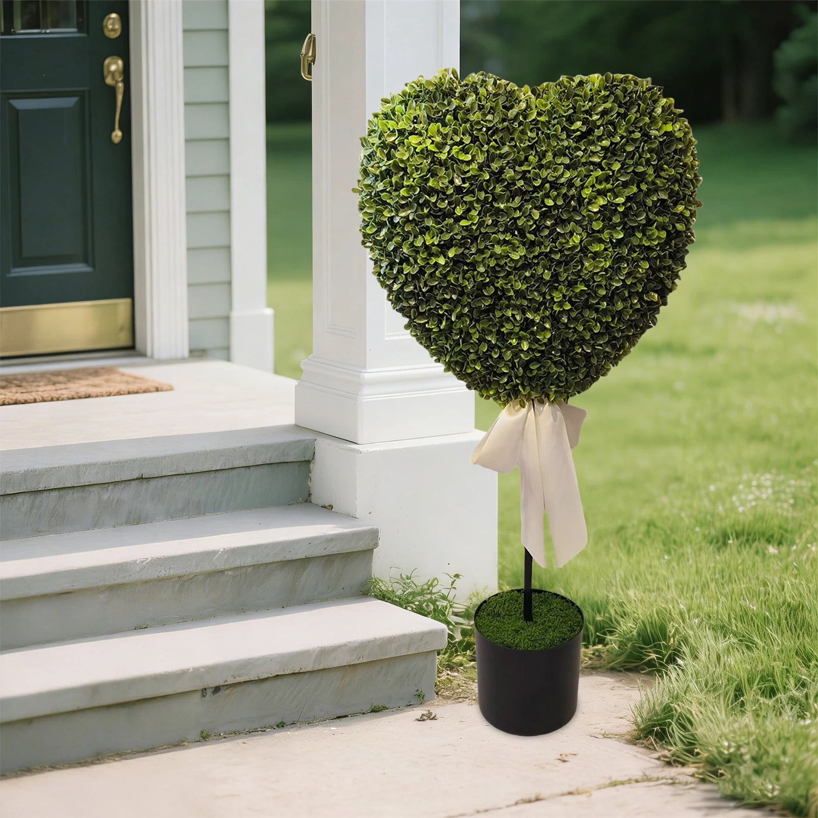Purilite Select 29 Inch Heart Shaped Faux Boxwood Topiary Tree with Pot – Romantic Artificial Greenery Plant for Wedding, Valentine’s Day, Anniversary and Home Garden Décor - PuriLite
