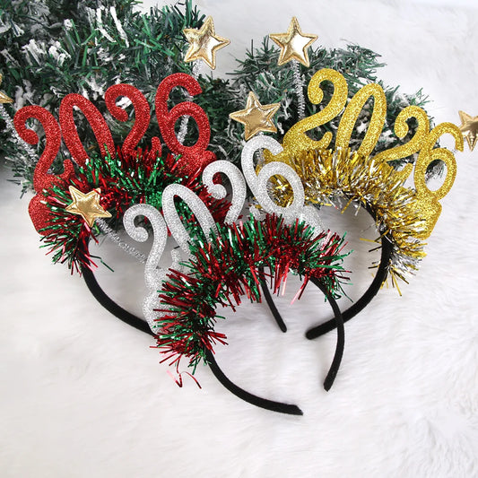 Purilite Select 2026 Christmas Star Color Strip Headband – Creative New Year’s Eve Party Accessory | Festive Digital Holiday Hairband for Women - PuriLite